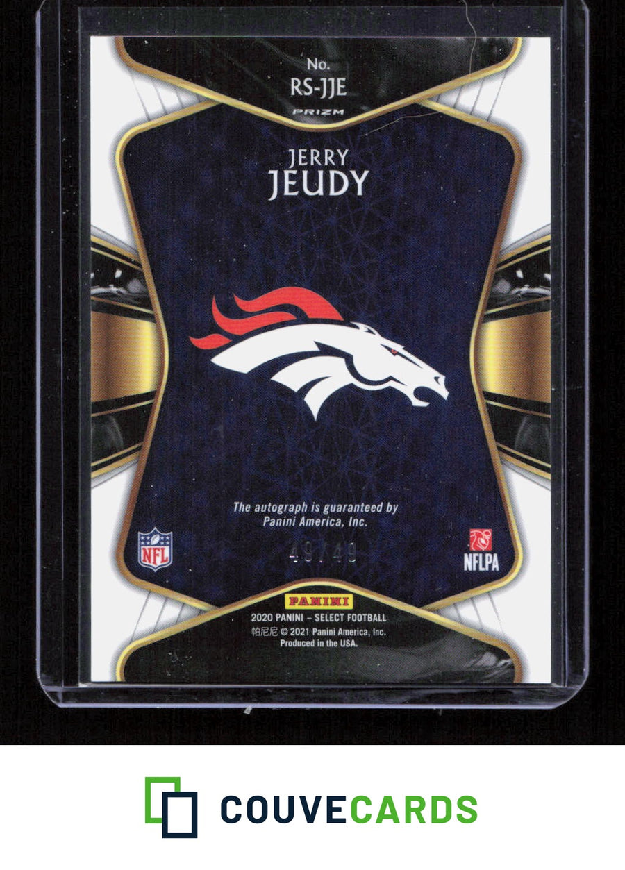 2020 Panini Select #RS-JJE Jerry Jeudy Rookie Signatures Maroon Prizm #/49