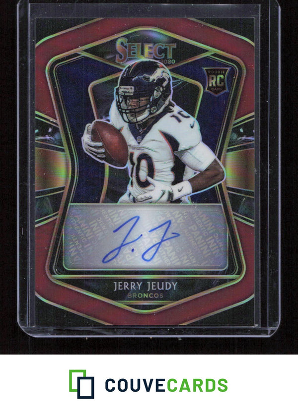 2020 Panini Select #RS-JJE Jerry Jeudy Rookie Signatures Maroon Prizm #/49