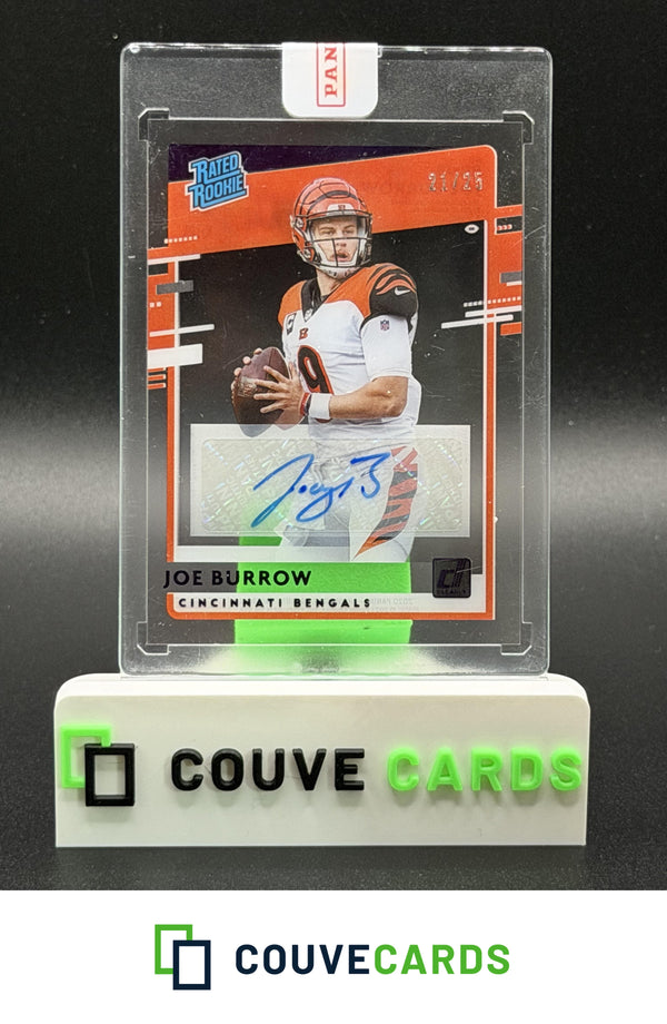 JOE BURROW 2020 Panini Chronicles Clearly Donruss Purple RR Rookie RC AUTO /25