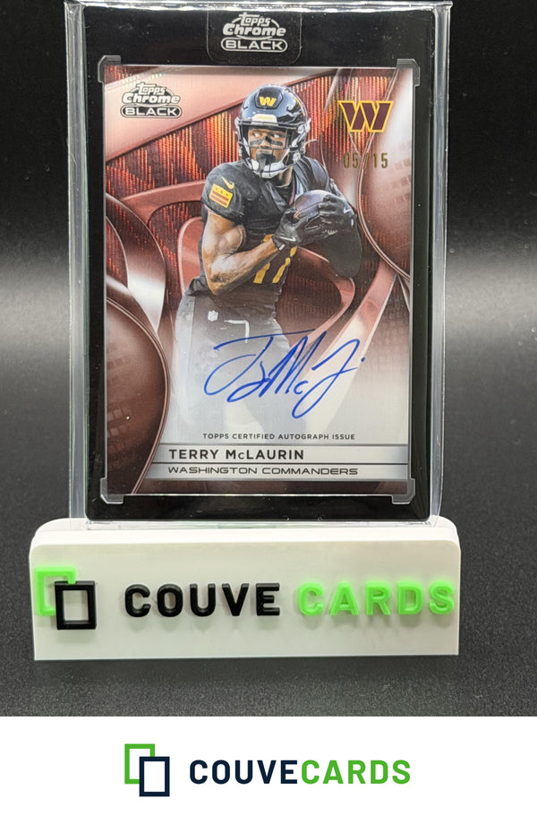 2025 Topps Chrome Black #AU-TMC Terry McLaurin Autographs Rose Gold Refractor