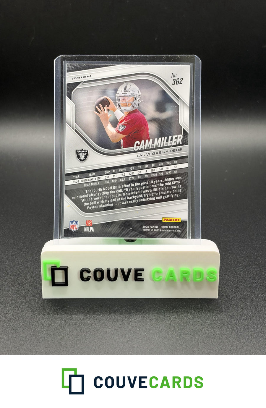 2025 Panini Prizm #362 Cam Miller Red Sparkle