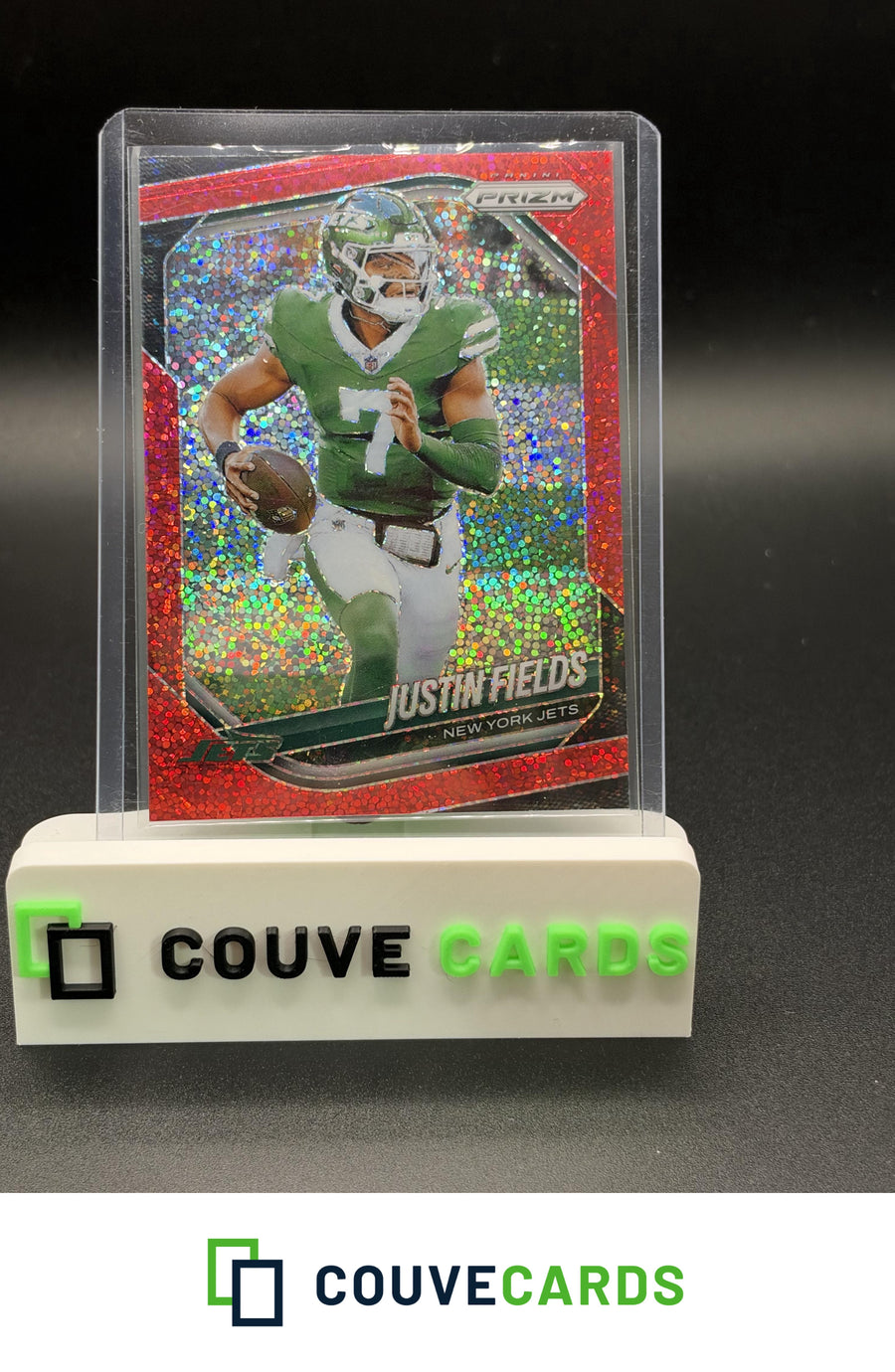 2025 Panini Prizm #218 Justin Fields Red Sparkle