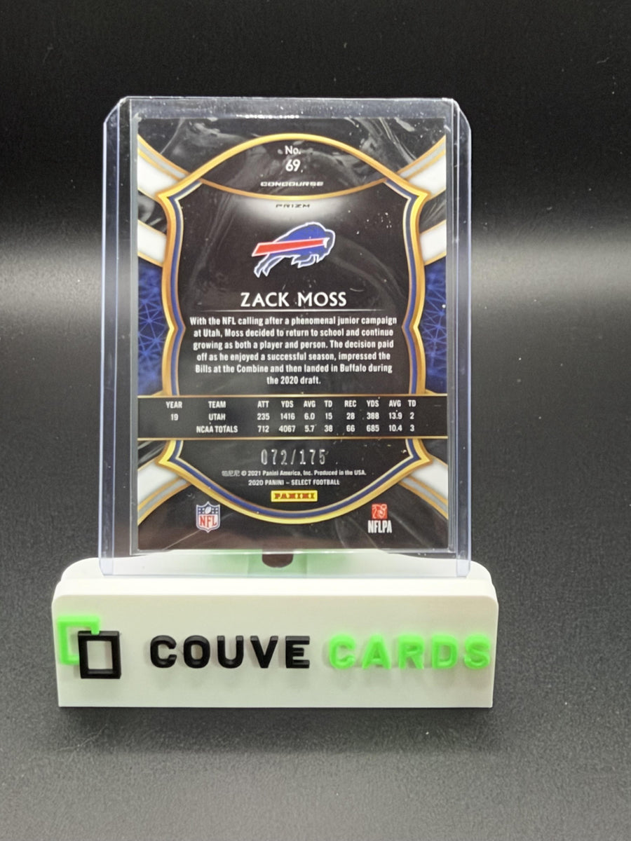 2020 Panini Select #69 Zack Moss Blue Prizm #/175