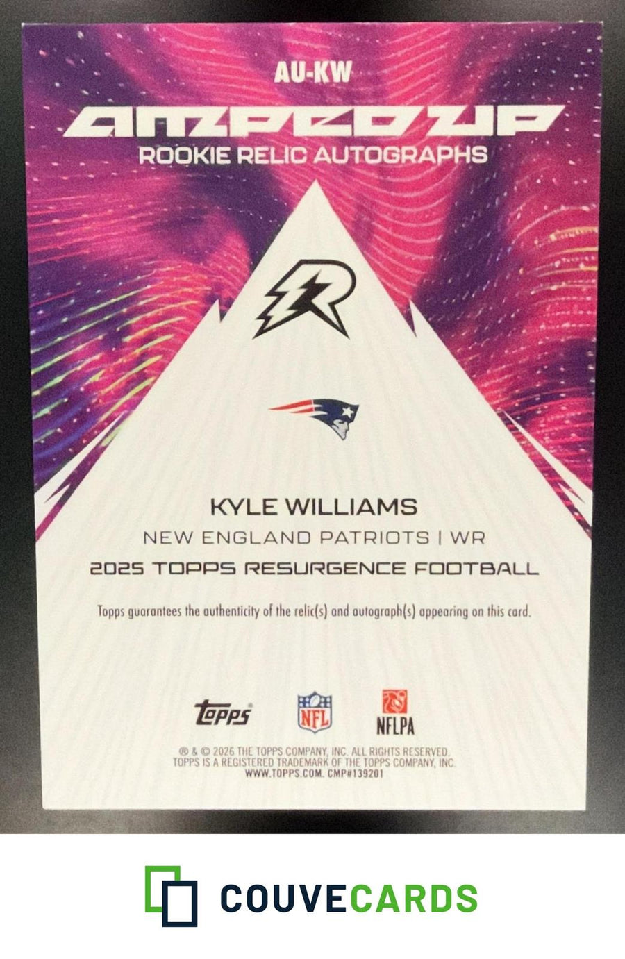 Kyle Williams 2025 Topps Resurgence #AU-KW Amped Up RC Relic Autographs Gold