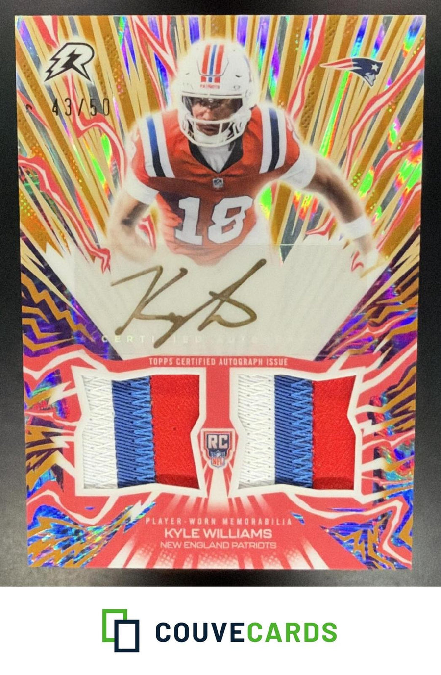 Kyle Williams 2025 Topps Resurgence #AU-KW Amped Up RC Relic Autographs Gold