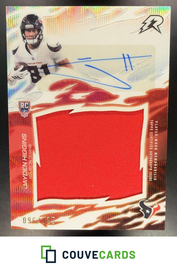 Jayden Higgins 2025 Topps Resurgence #RRS-JH Relic Signatures White Refractor AU