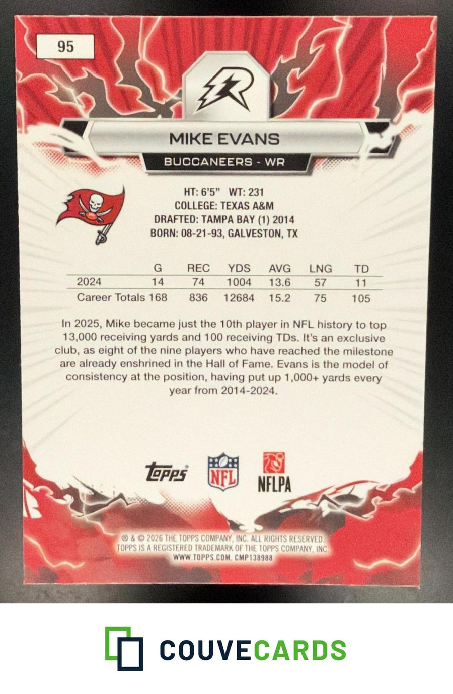Mike Evans 2025 Topps Resurgence #95 Crimson Surge Refractor
