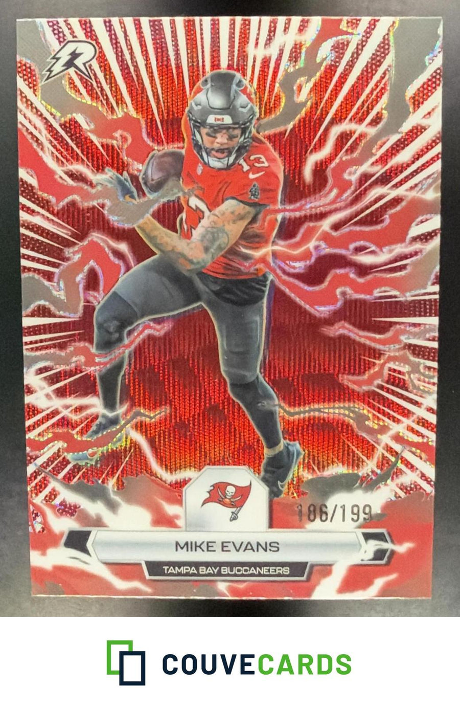 Mike Evans 2025 Topps Resurgence #95 Crimson Surge Refractor