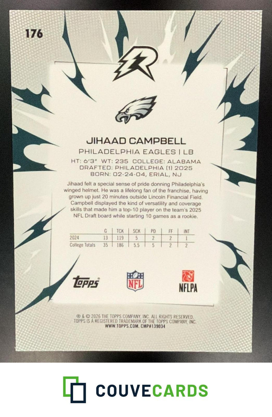 Jihaad Campbell 2025 Topps Resurgence #176 Navy Surge Refractor