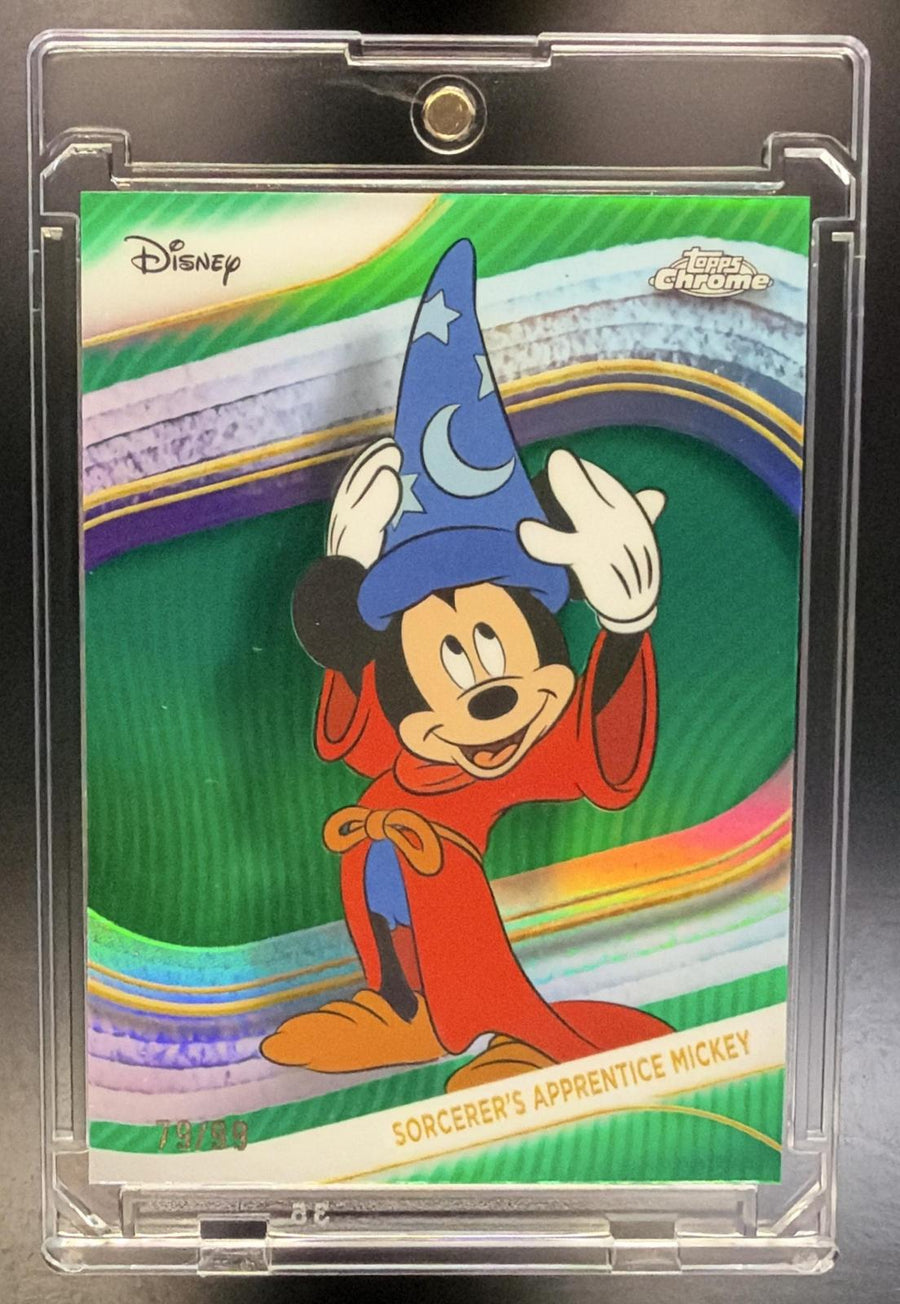 2025 Topps Chrome Disney #190 Sorcerer's Apprentice Mickey Green #/99