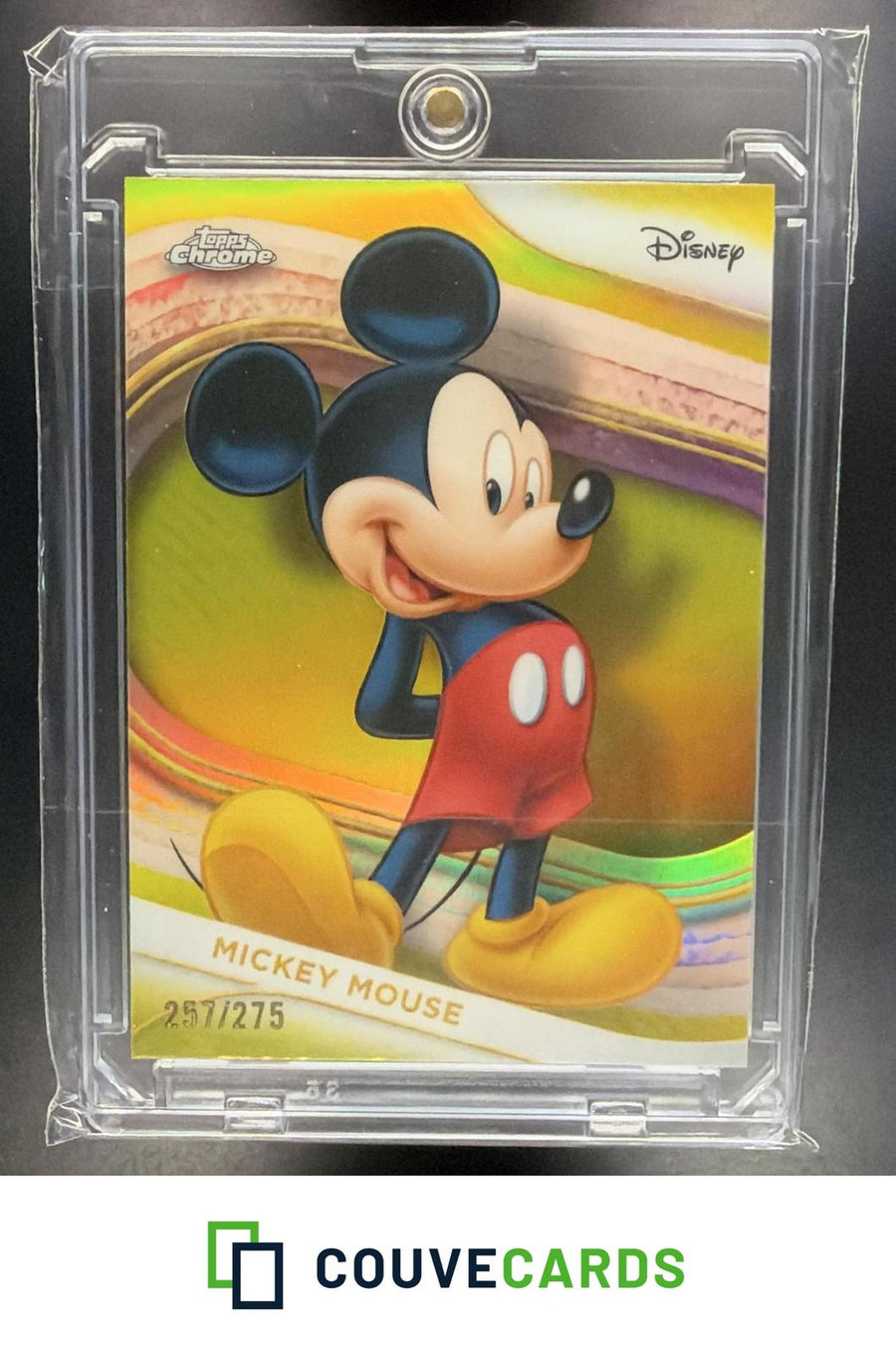 2025 Topps Chrome Disney #1 Mickey Mouse Yellow Refractor #/275
