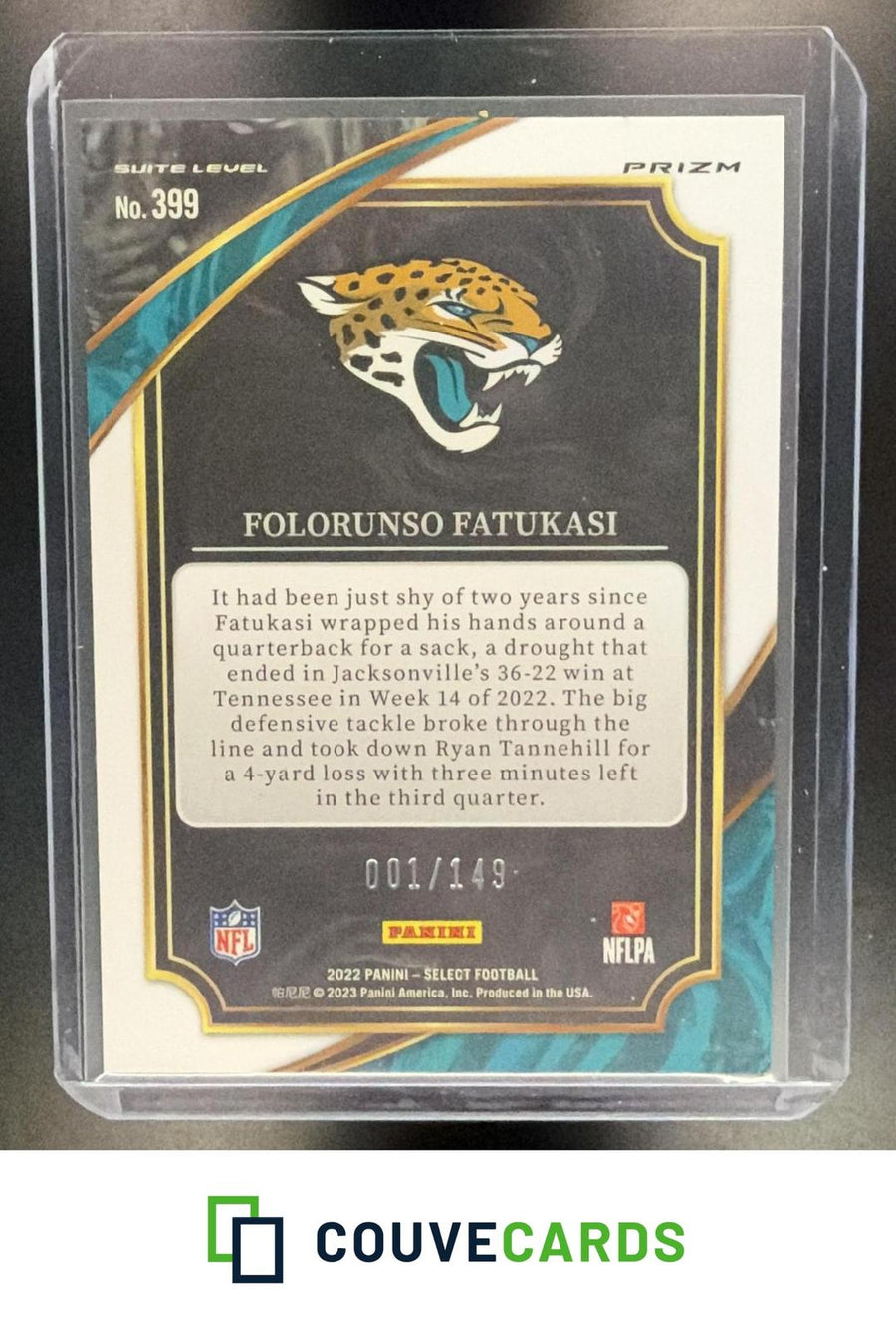 Folorunso Fatukasi 2022 Panini Select #399 Tri-Color Prizm RC