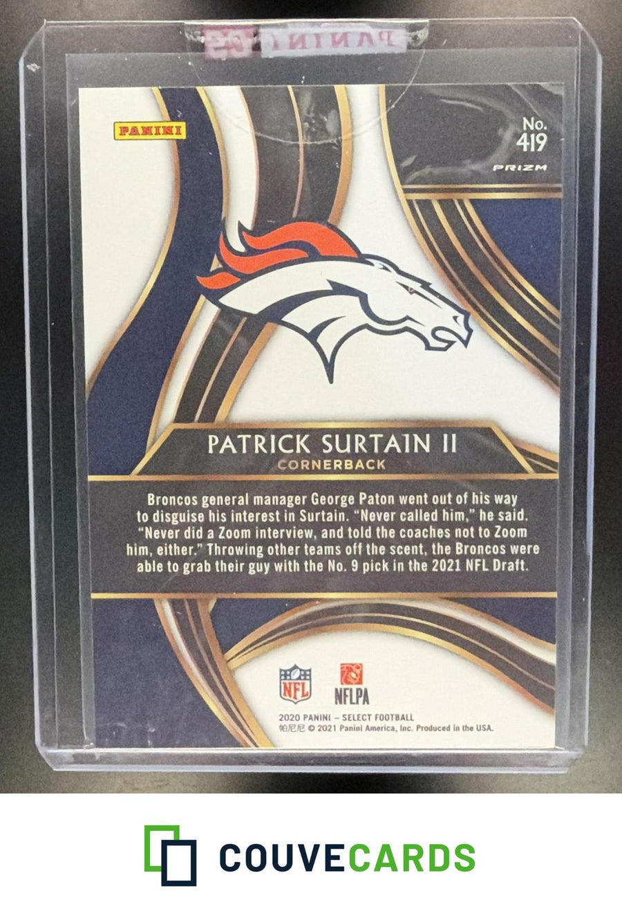 Patrick Surtain II 2020 Panini Select #419 XRC Prizm