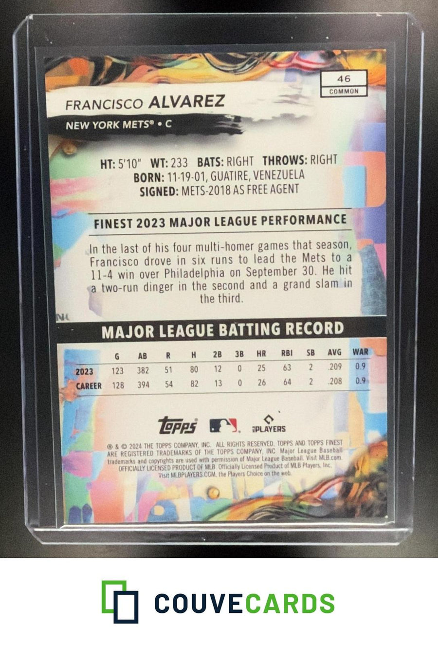 Francisco Alvarez 2024 Finest #46 Sky Blue Refractor