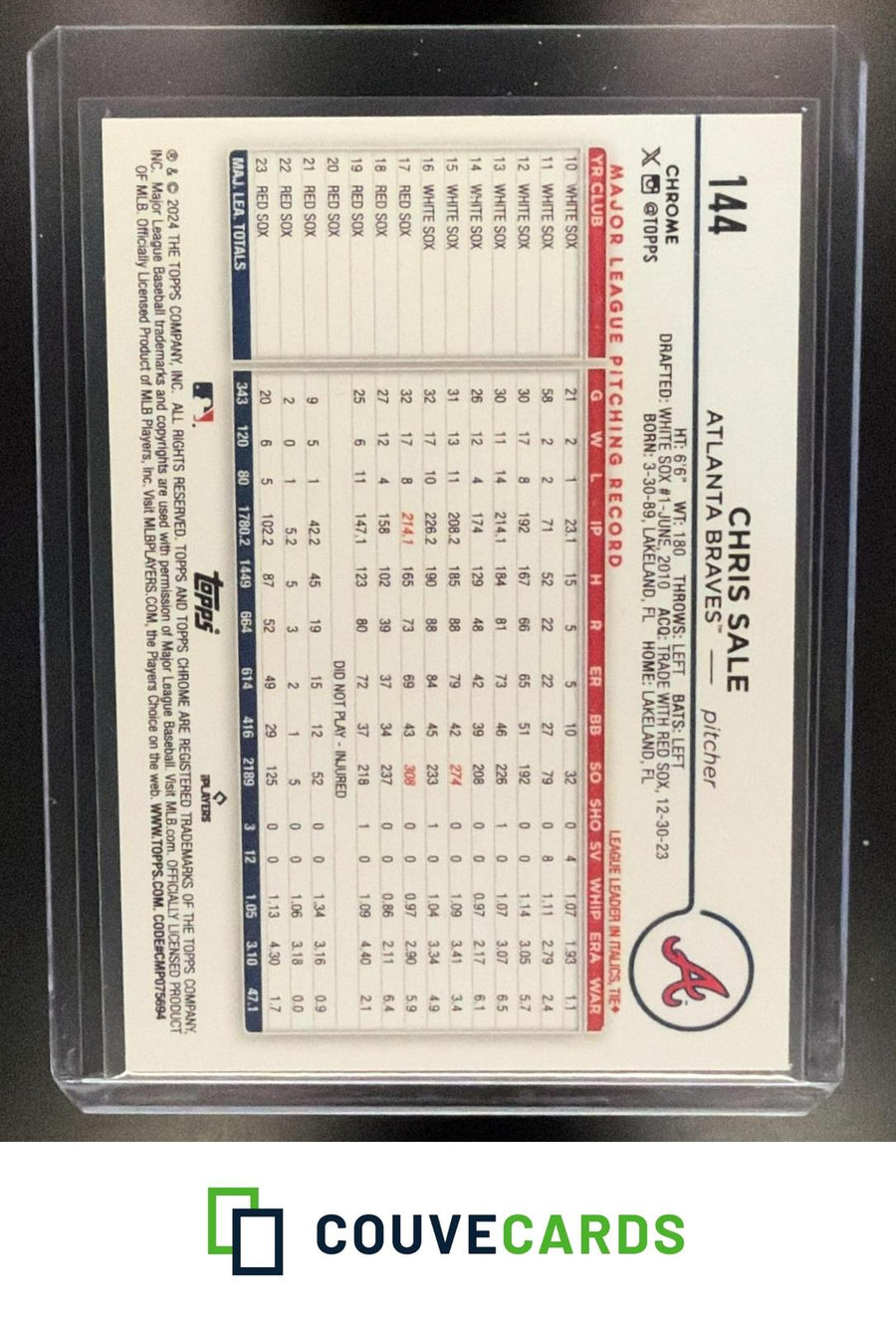 Chris Sale 2024 Topps Chrome #144 Refractor