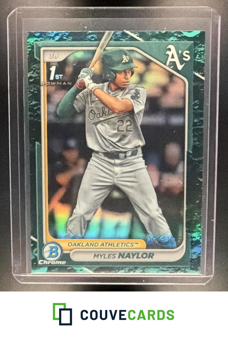 Myles Naylor 2024 Bowman #BCP-136 Chrome Prospects Aqua Lunar Refractor