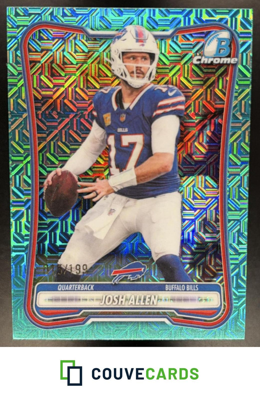 Josh Allen 2026 Bowman #BCV-10 Chrome Aqua Mojo Refractor