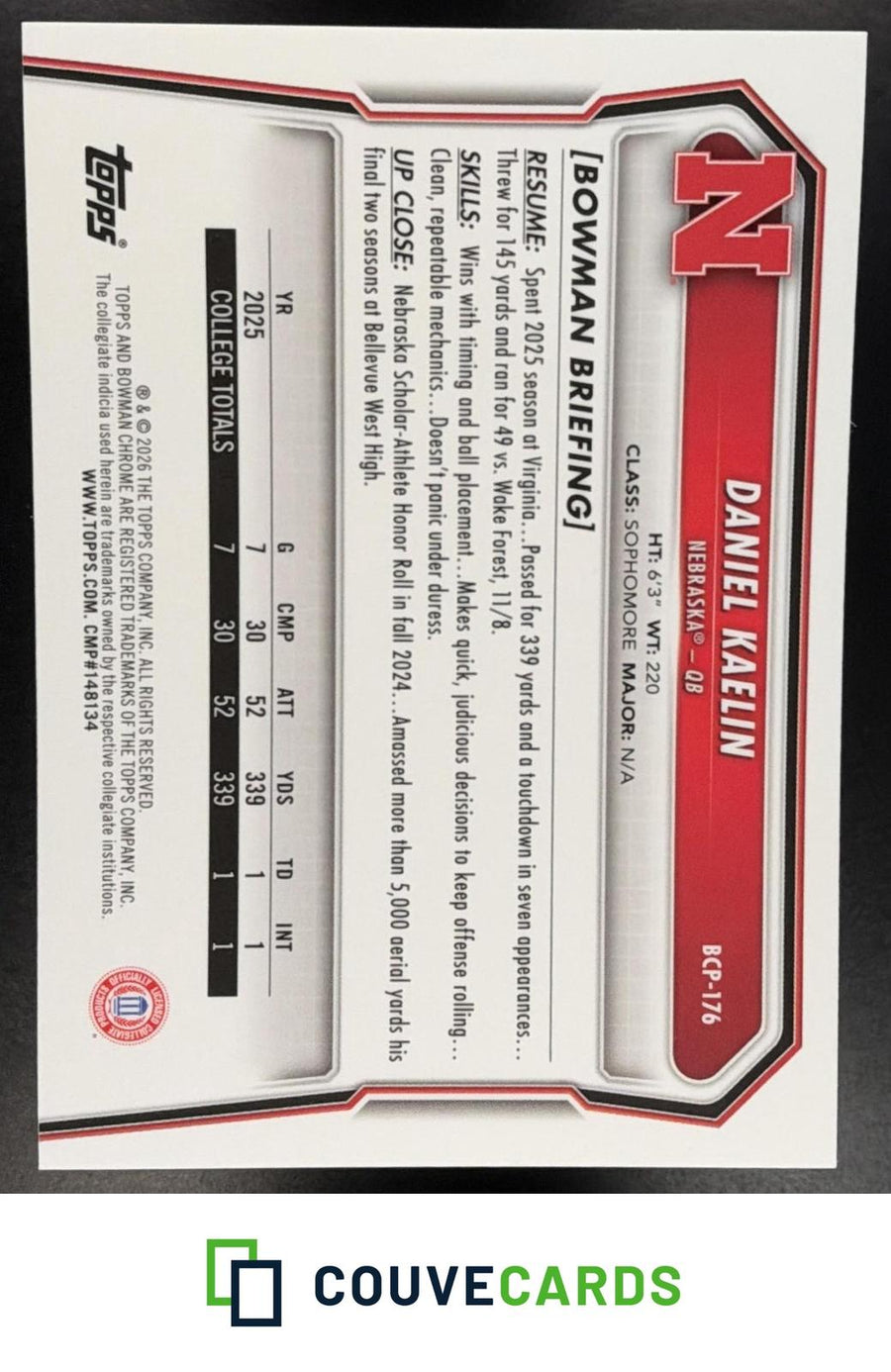 Daniel Kaelin 2026 Bowman #BCP-176 Chrome Prospects Mojo Refractor