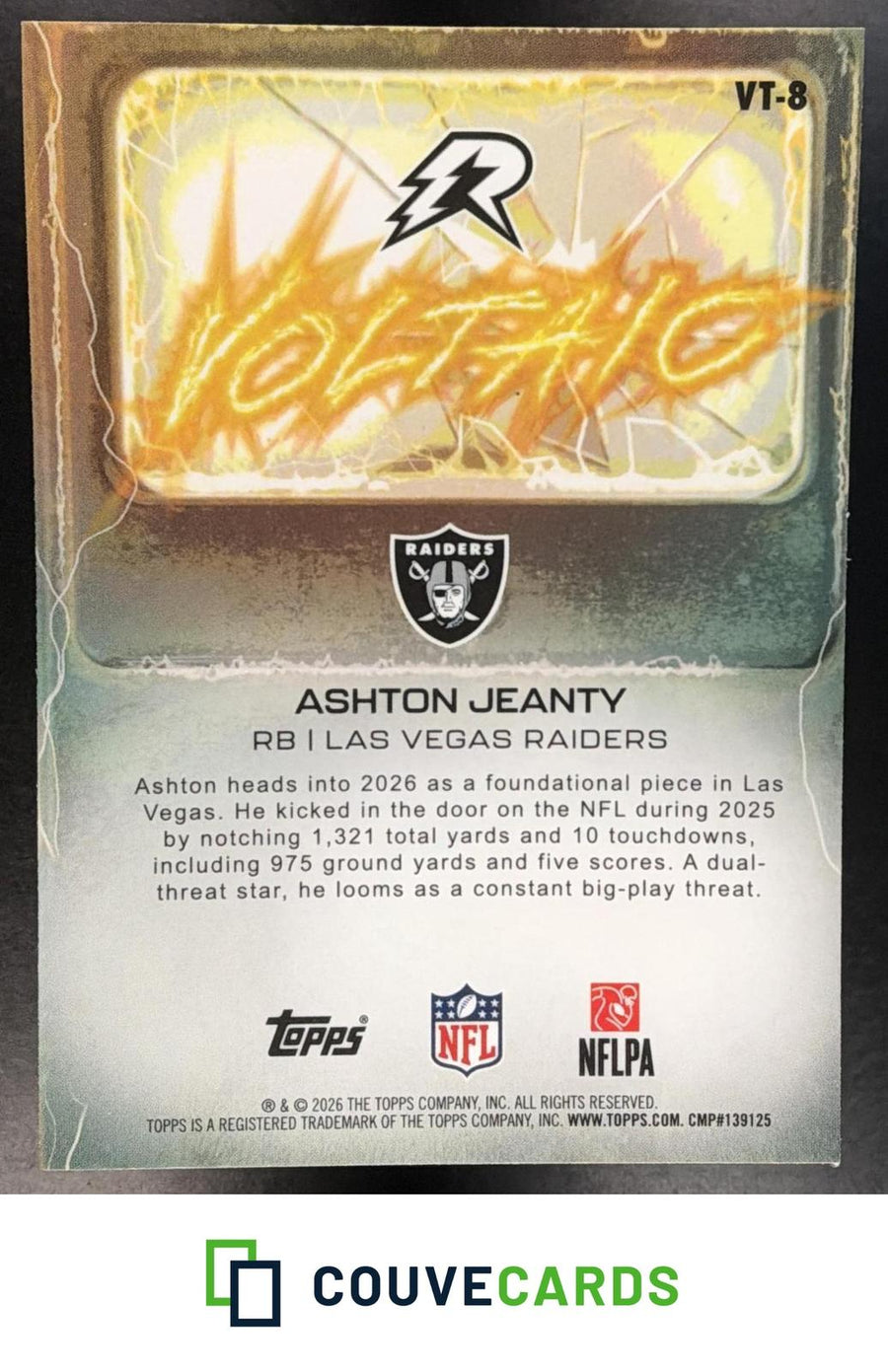 Ashton Jeanty 2025 Topps Resurgence #VT-8 Voltaic Refractor