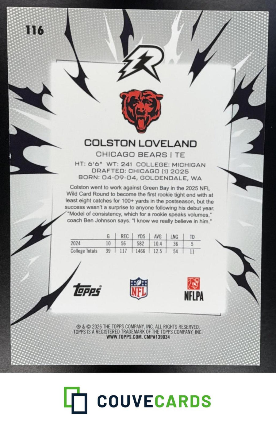 Colston Loveland 2025 Topps Resurgence #116 Crimson Surge Refractor