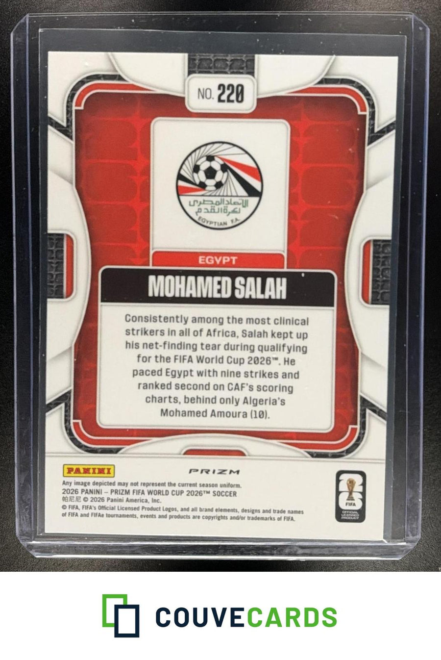 Mohamed Salah 2026 Panini Prizm FIFA World Cup #220 Silver Prizm