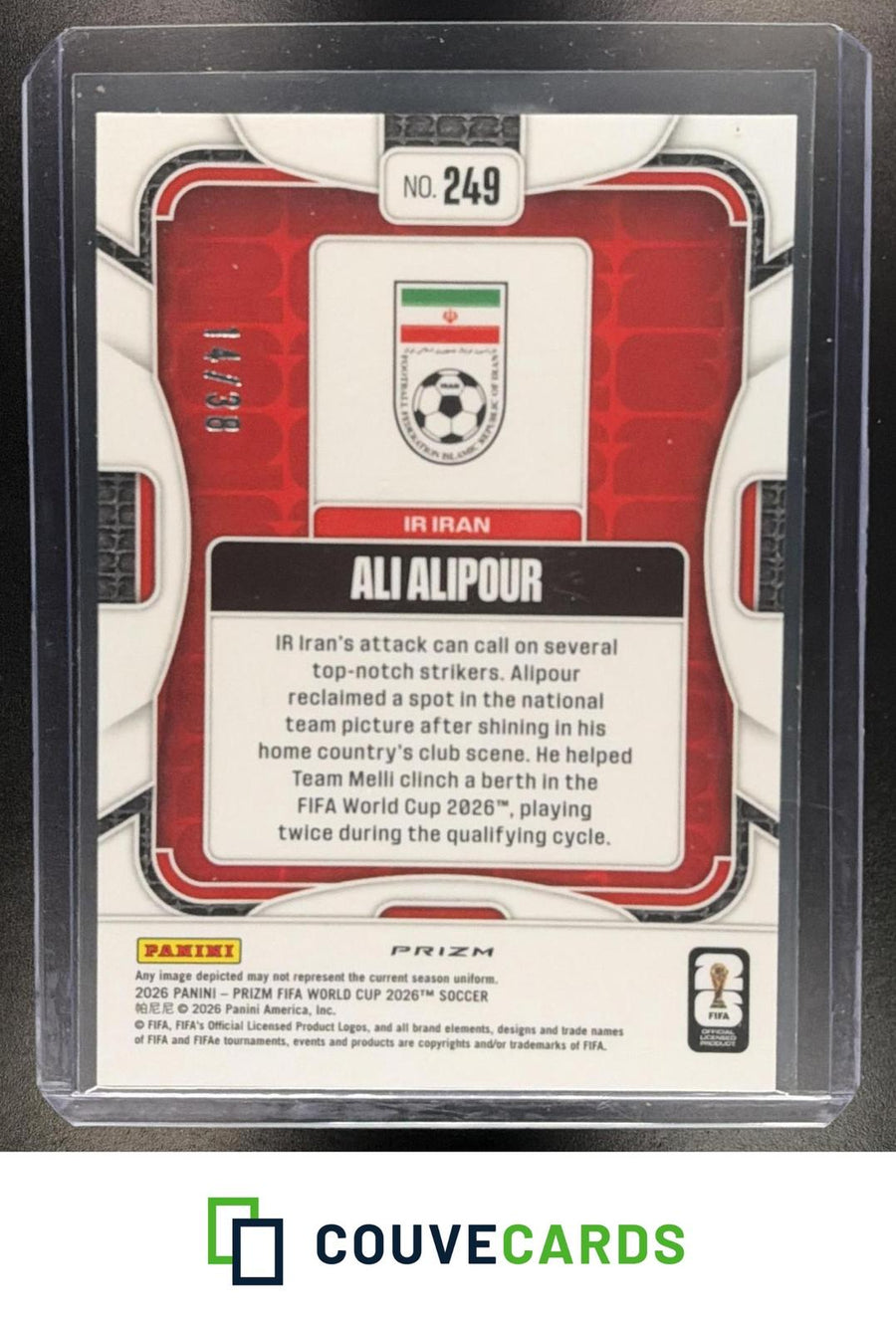 Ali Alipour 2026 Panini Prizm FIFA World Cup #249 Choice Blue Prizm
