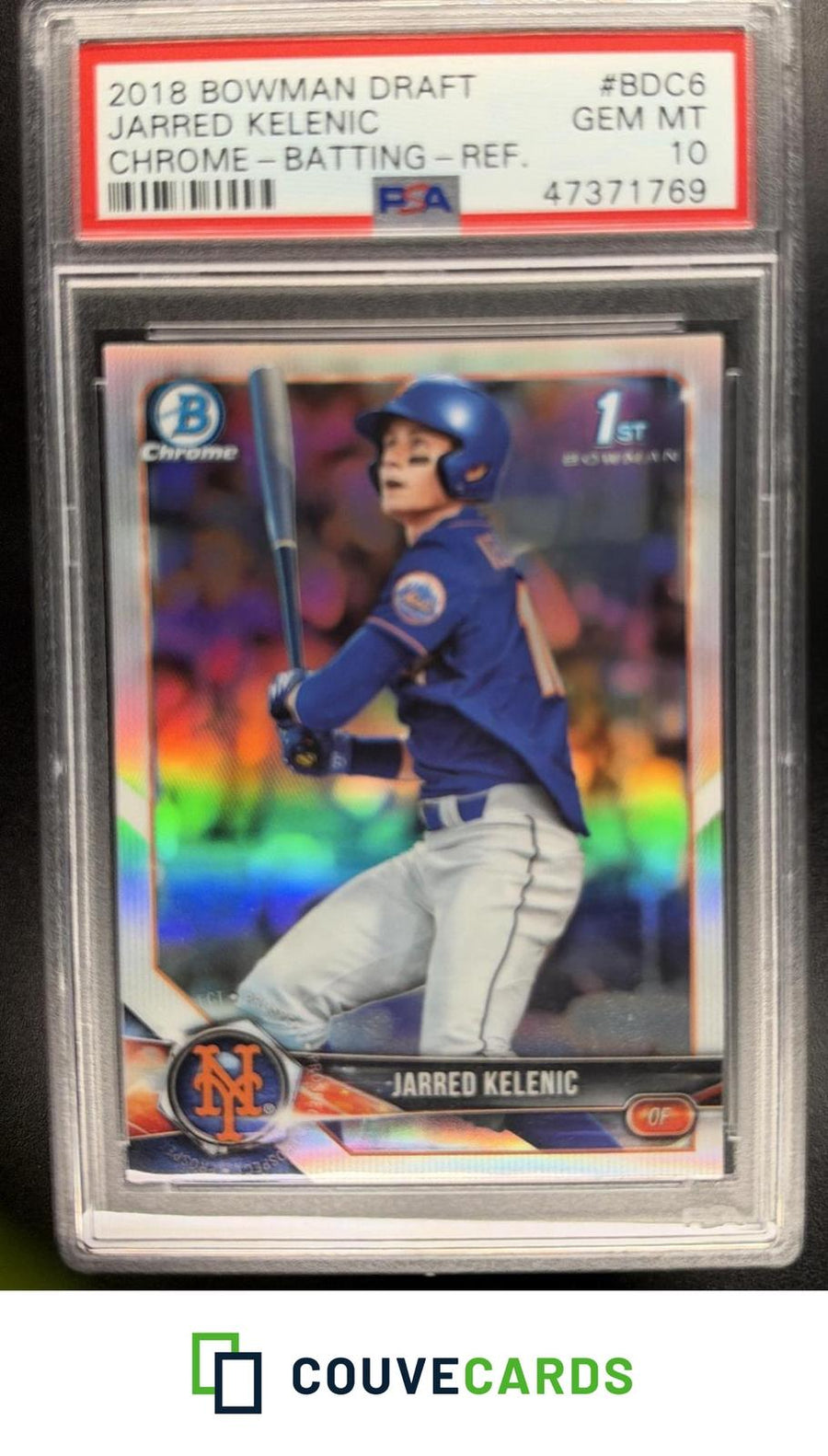 Jarred Kelenic 2018 Bowman Draft #BDC-6 Chrome Refractor PSA 10