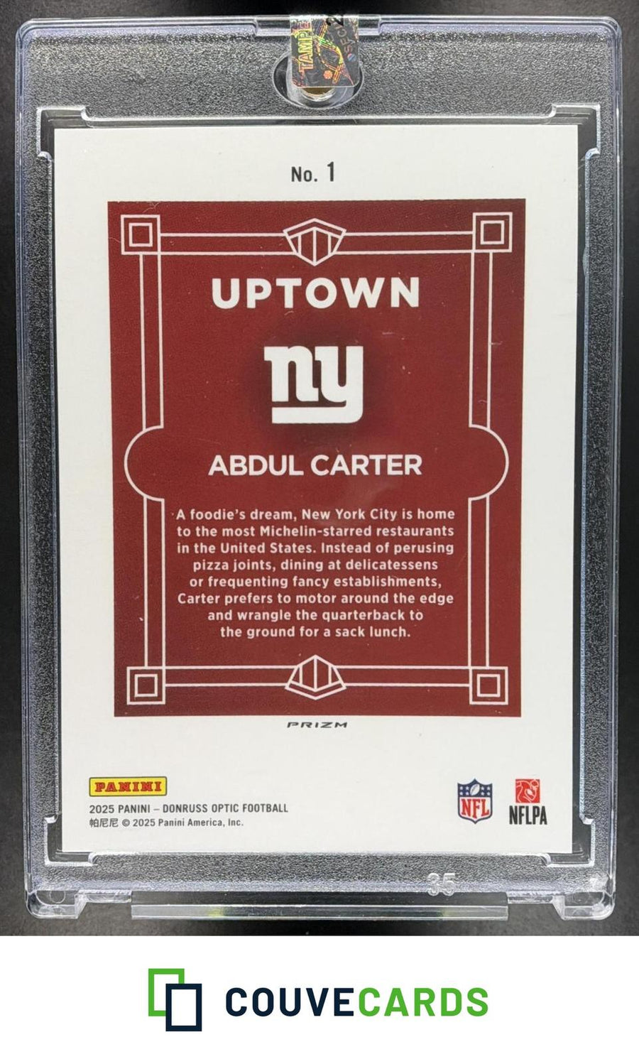 Abdul Carter 2025 Donruss Optic #1 Uptown