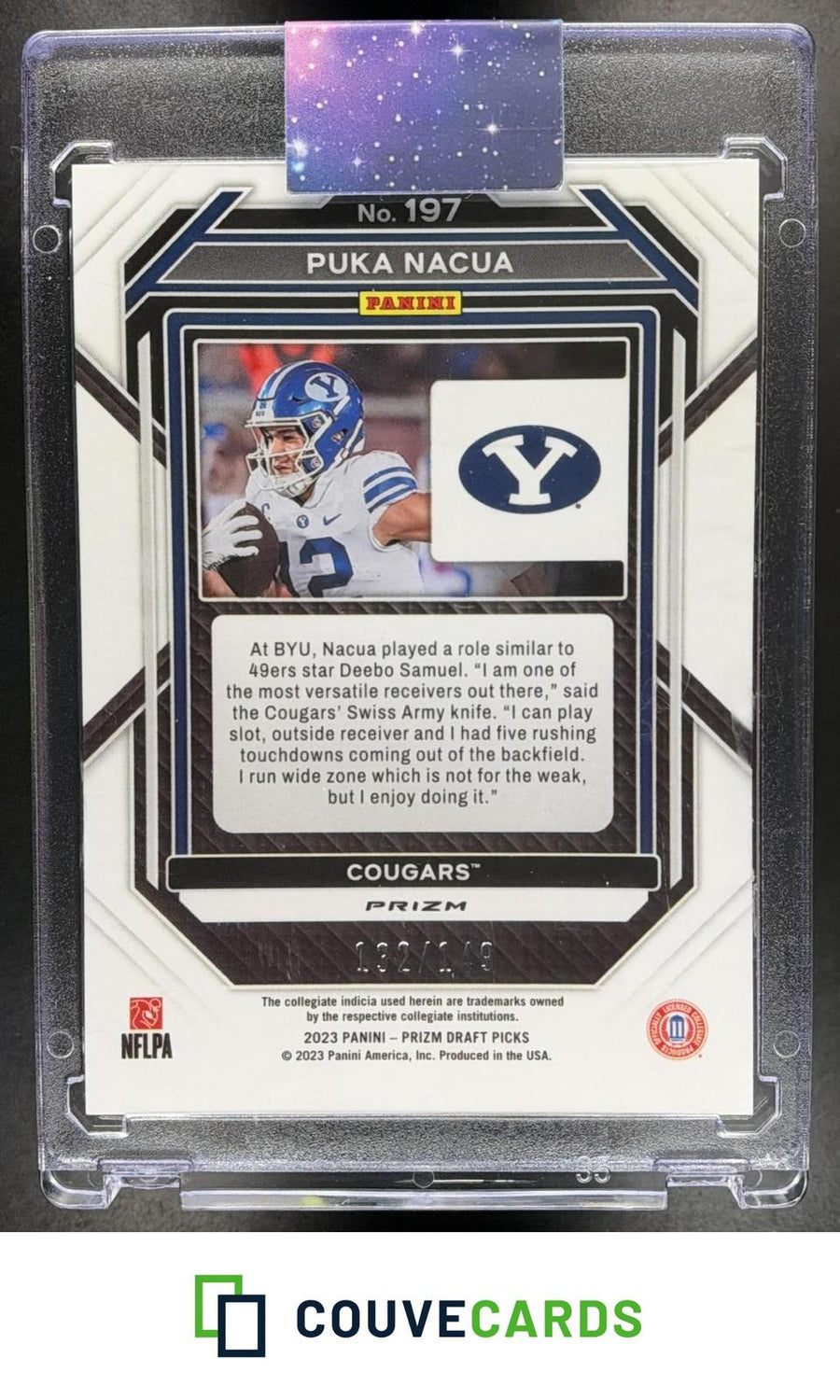 Puka Nacua 2023 Panini Prizm Draft Picks #197 Prizm Purple Ice