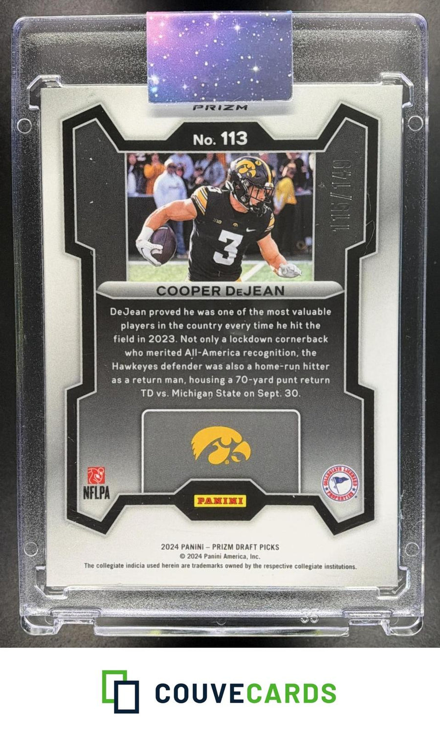 Cooper Dejean 2024 Panini Prizm Draft Picks #113 Purple Ice