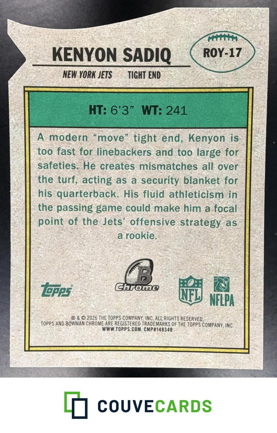 Kenyon Sadiq 2026 Bowman #ROY-17 Rookie of the Year Favorites
