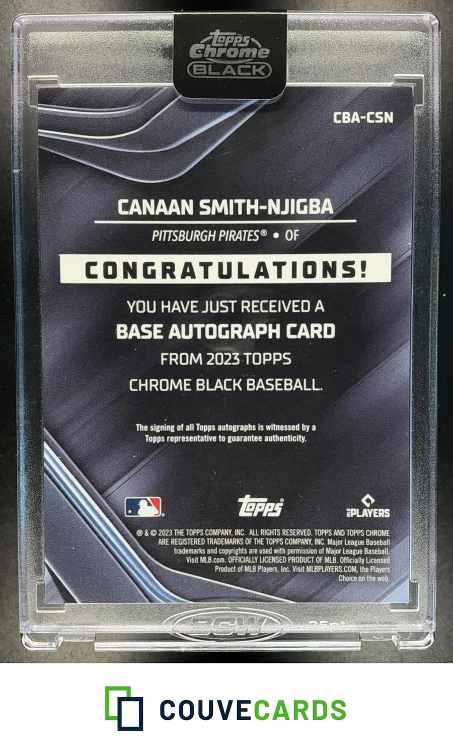Canaan Smith-Njigba 2023 Topps Chrome Black #CBA-CSN Orange Refractor AU /25