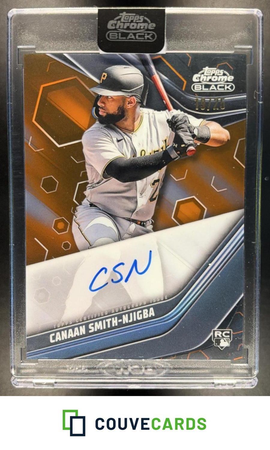 Canaan Smith-Njigba 2023 Topps Chrome Black #CBA-CSN Orange Refractor AU /25