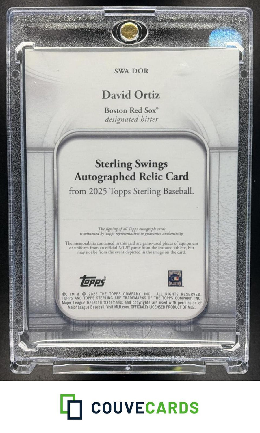 David Ortiz 2025 Topps Sterling - Sterling Swings Blue #SWA-DOR AU /10