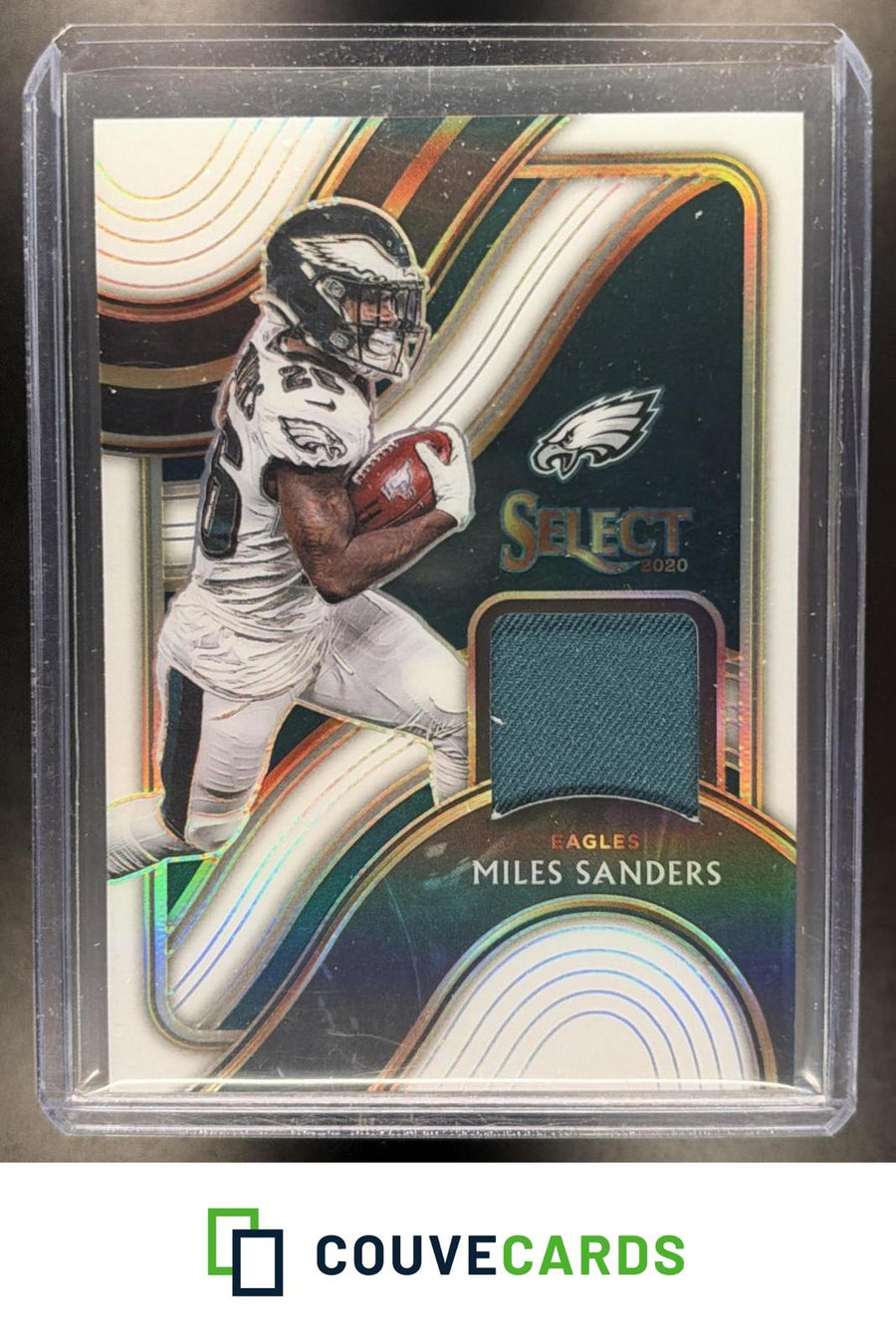 Miles Sanders 2020 Panini Select #SS-MSA Select Swatches White Prizm #/75