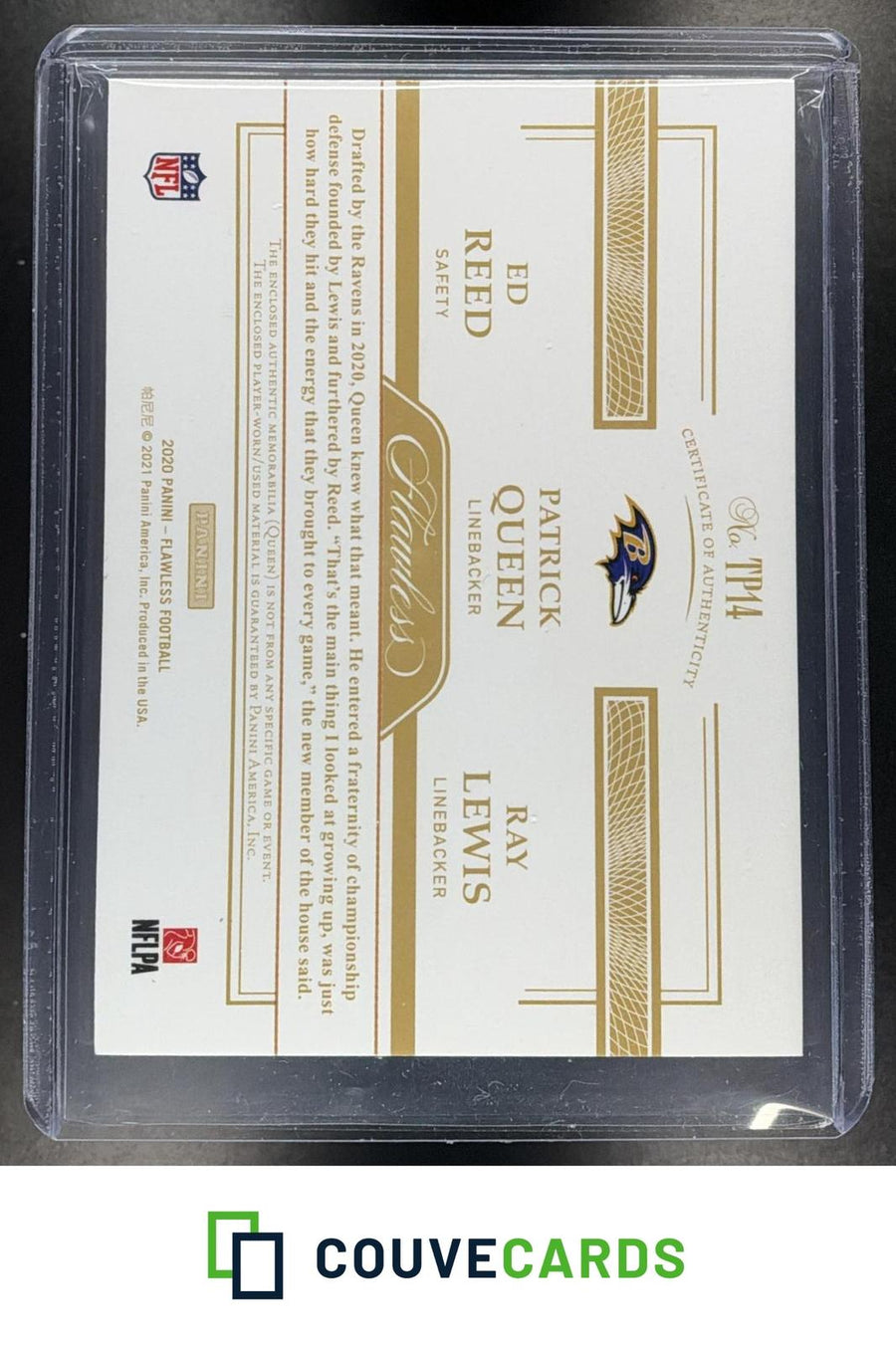 Ed Reed Queen Ray Lewis 2020 Paninilawless #TP14 Triple Patches Sapphire /10