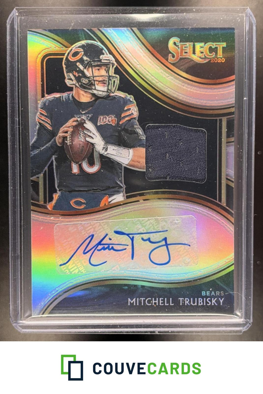 Mitchell Trubisky 2020 Panini Select #SM-MTR Signature Memorabilia Prizm AU #/49