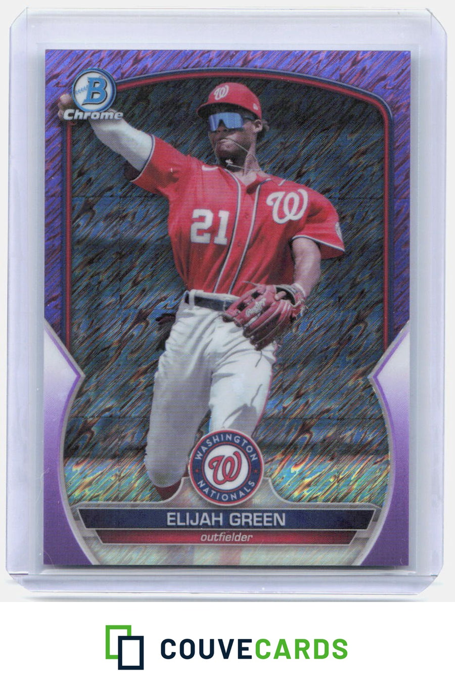 Elijah Green 2023 Bowman Chrome #BCP-214 Prospects Purple Refractor #/250