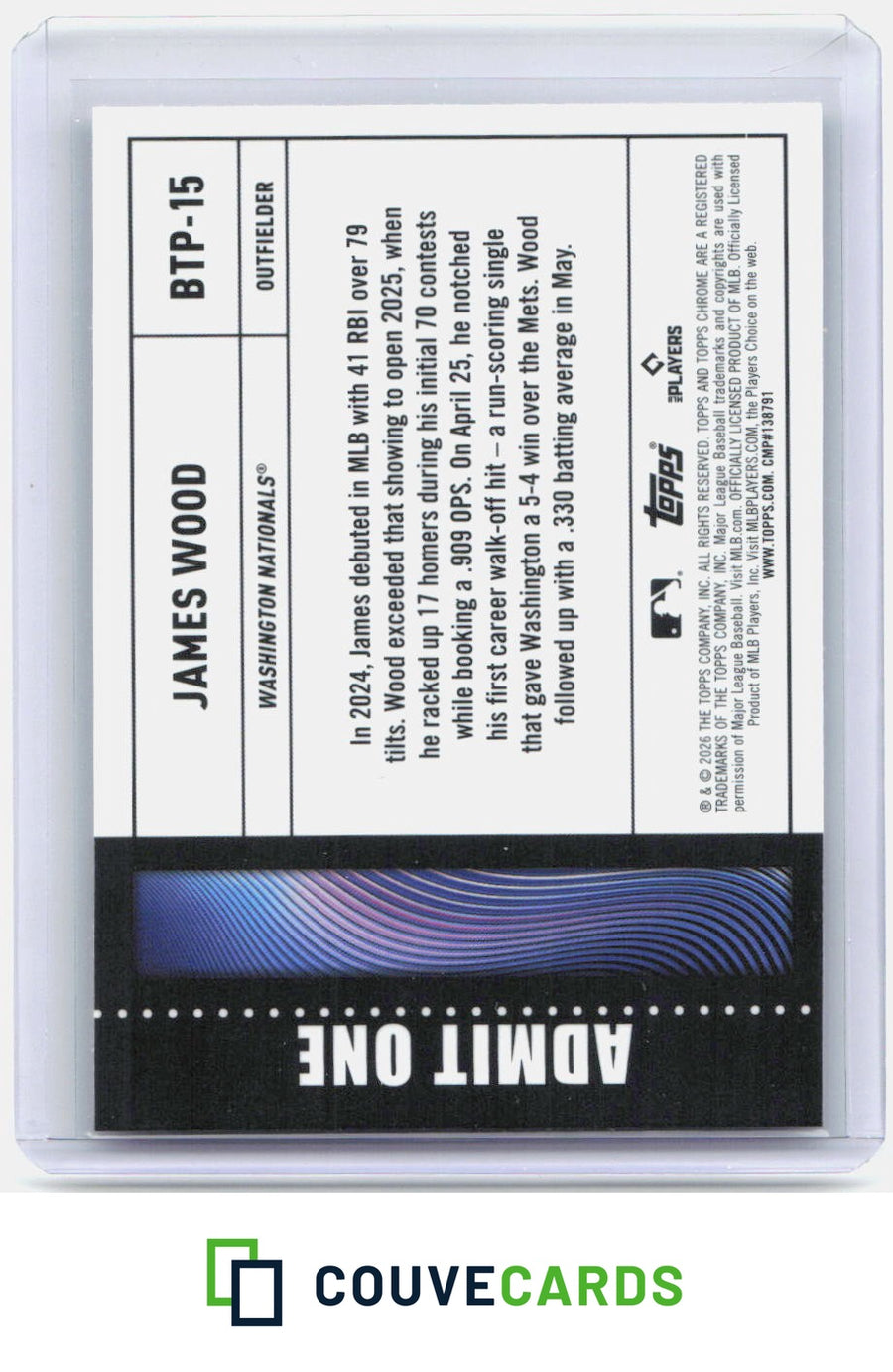 James Wood 2026 Topps Chrome Logofractor Edition #BTP-15 Big Ticket Players