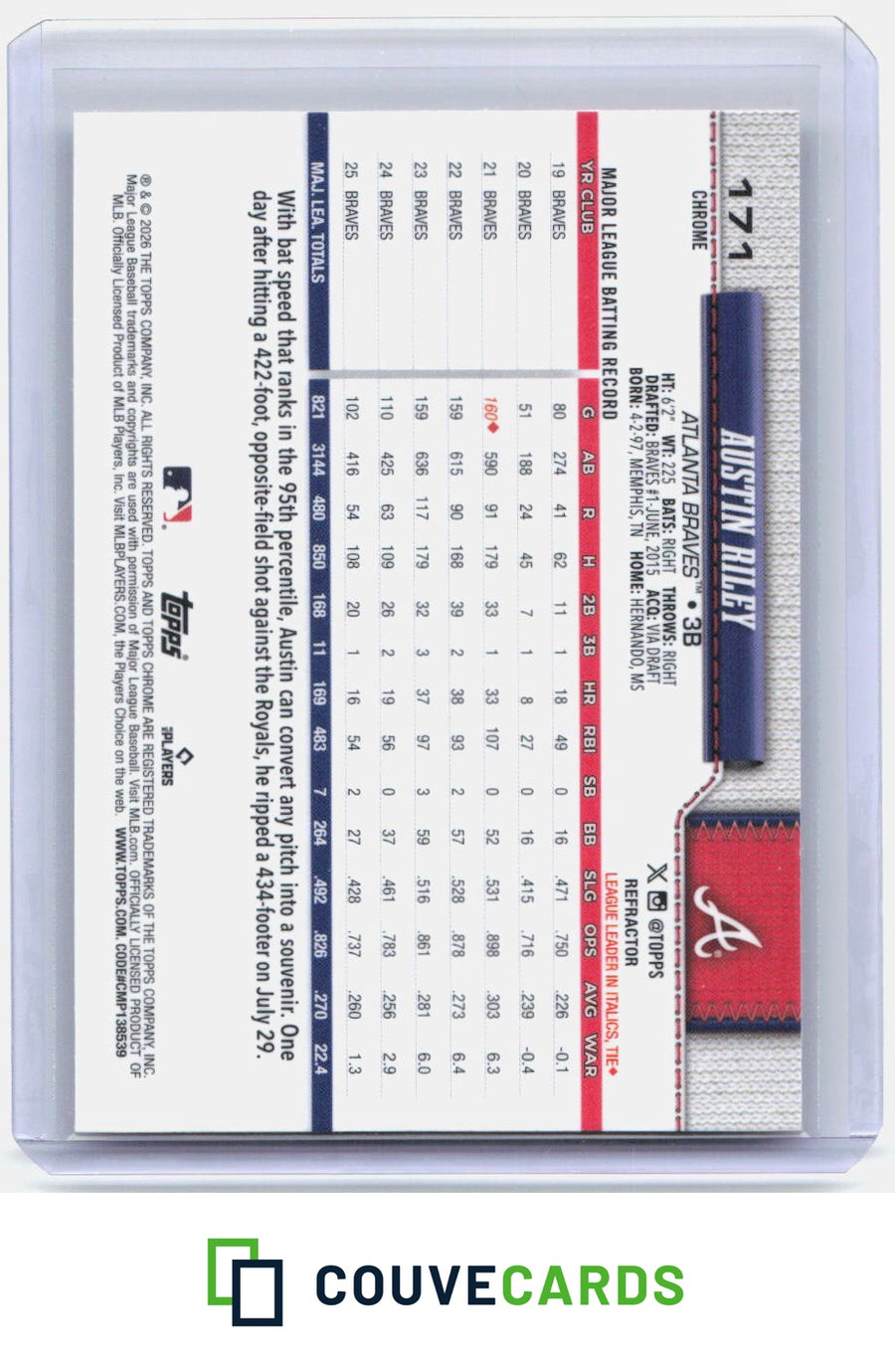 Austin Riley 2026 Topps Chrome #171