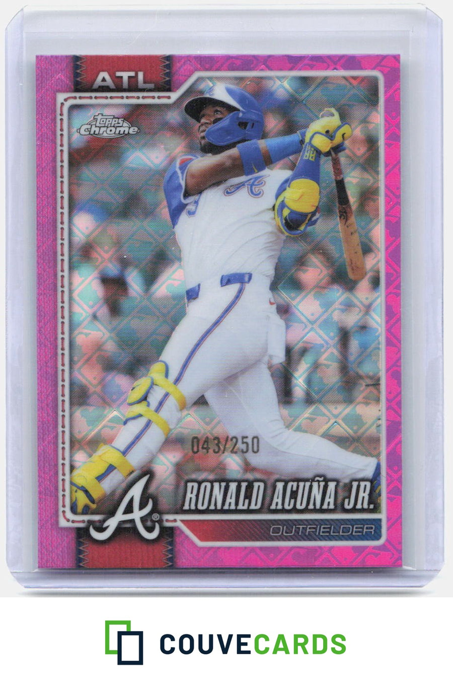 Ronald Acuna Jr. 2026 Topps Chrome Logofractor Edition #124 Pink Refractor #/250