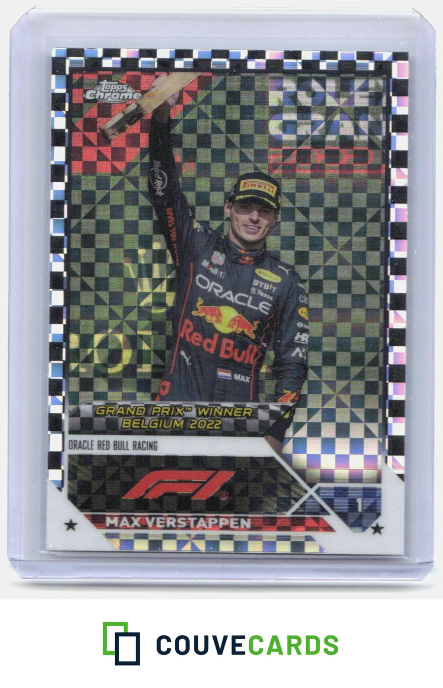 Max Verstappen 2023 Topps Chrome Formula 1 #157 Checker Flag X-Fractor