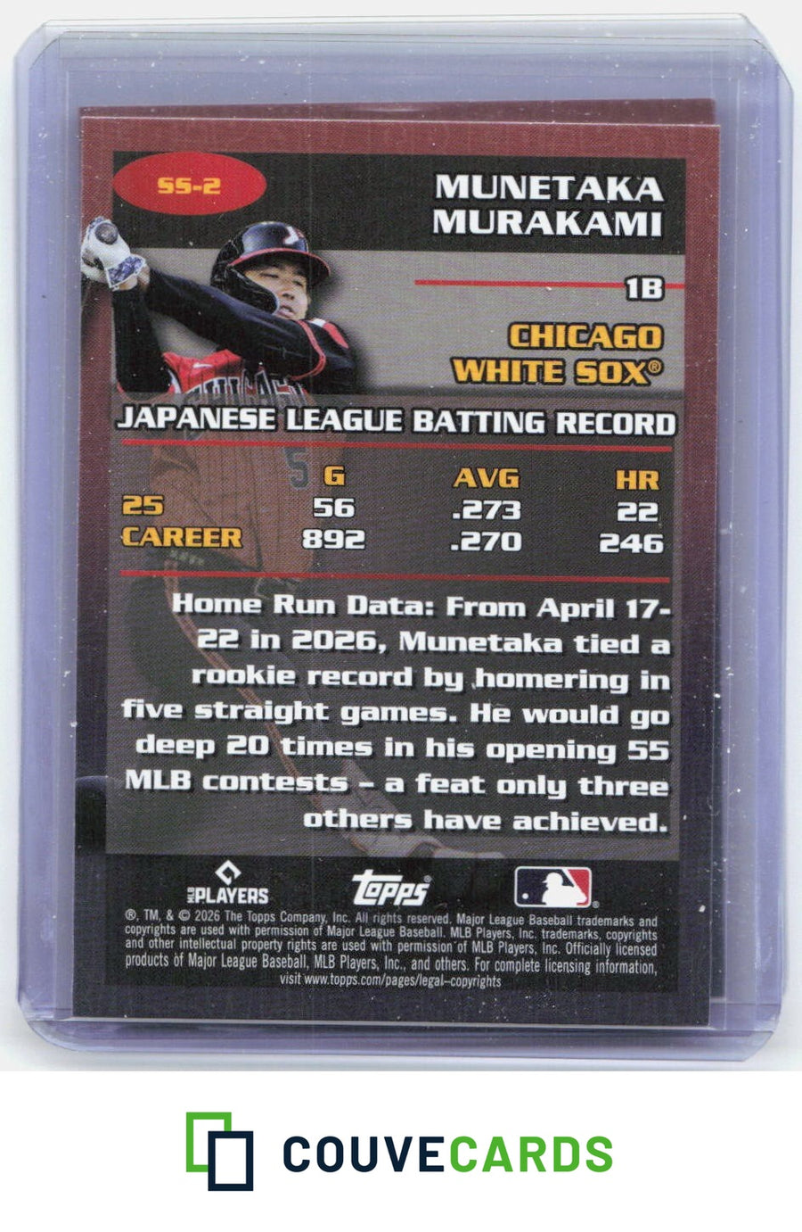 Munetaka Murakami 2026 Topps Update #SS-2 Stat Stars Pink